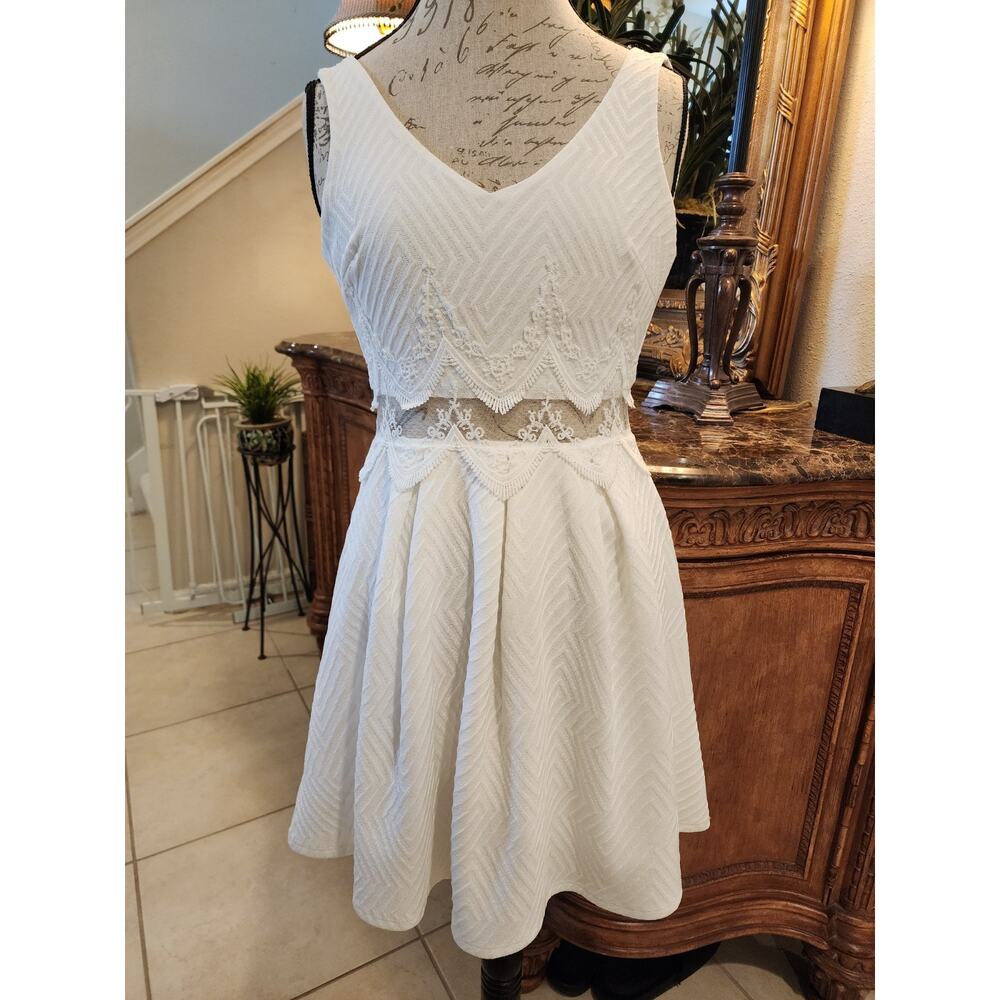 Ivory Dress with Lace by, "Sequin Hearts" Graduation Dress Homecoming Dress ...